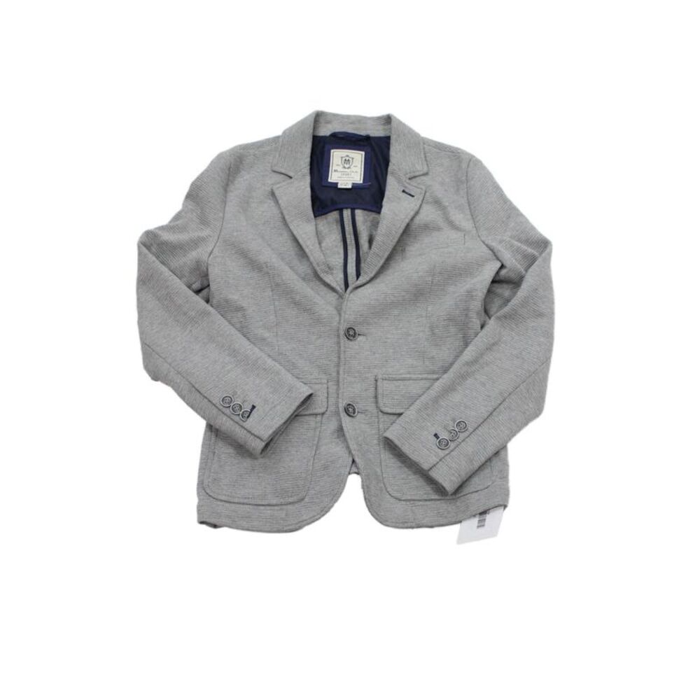 Massimo Dutti Sport Childrens Boys Blazer Jacket Grey Cotton Size 10